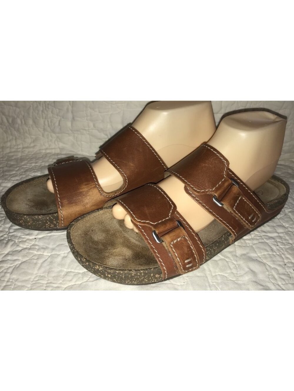 Clarks Womens Rosilla Tilton Flat Sandal, Brown Leather, 10 M US Cork Midsole